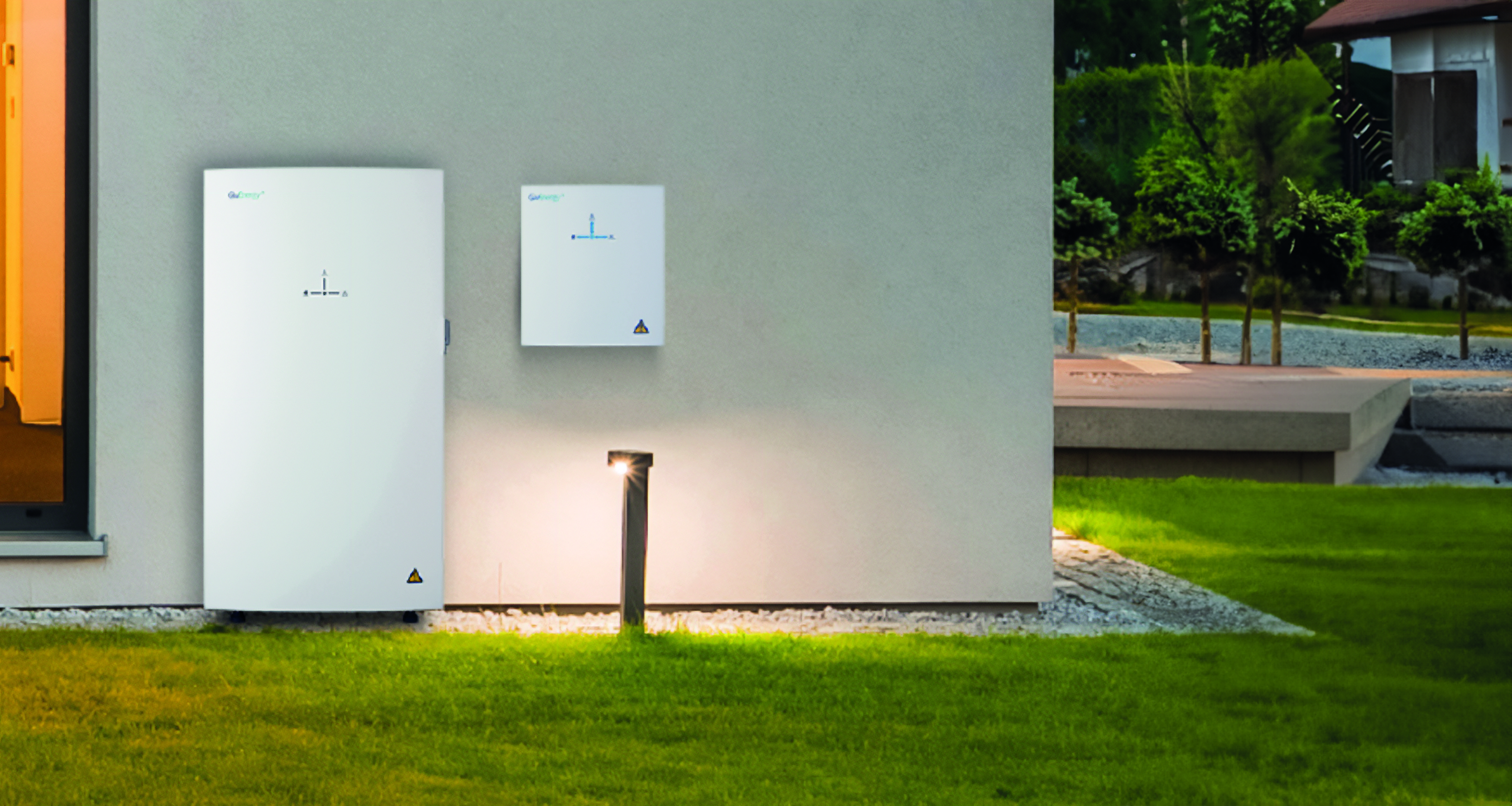 A battery storage system installed in a residential home
