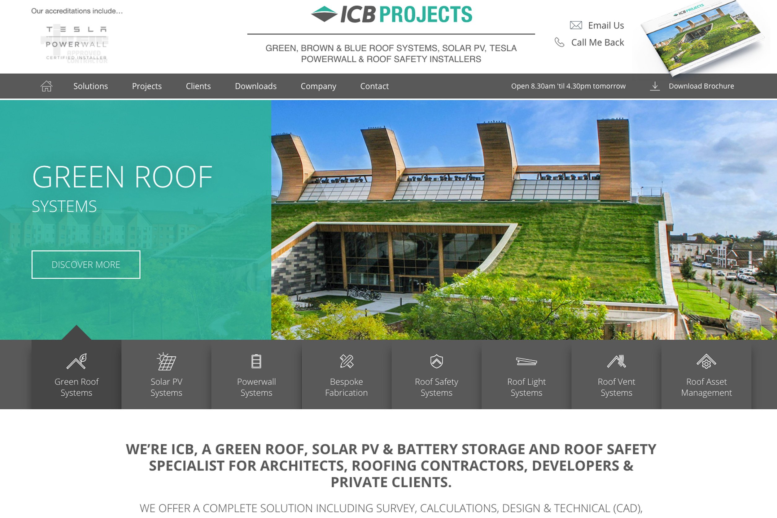 ICB Projects New Website Screenshot